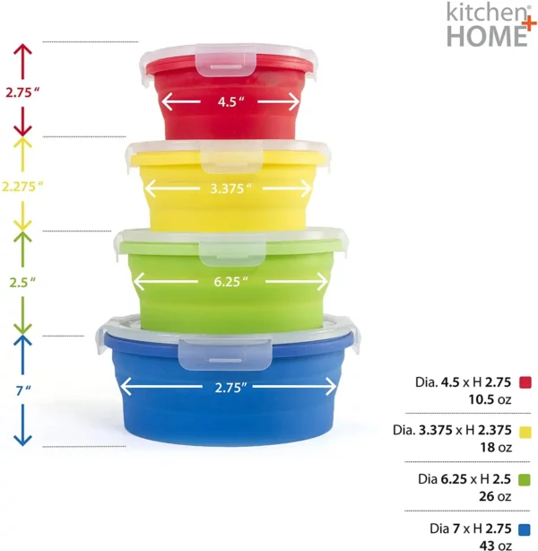 silicone collapsible containers