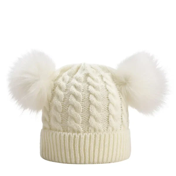 DOUBLE POM-POM KNITTED HAT