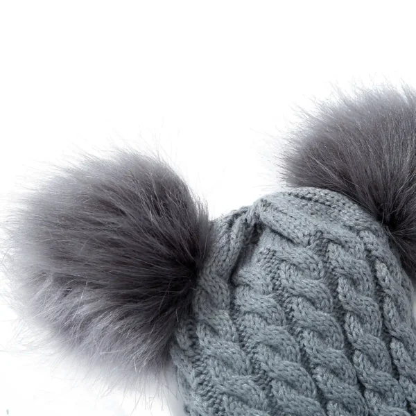 DOUBLE POM-POM KNITTED HAT