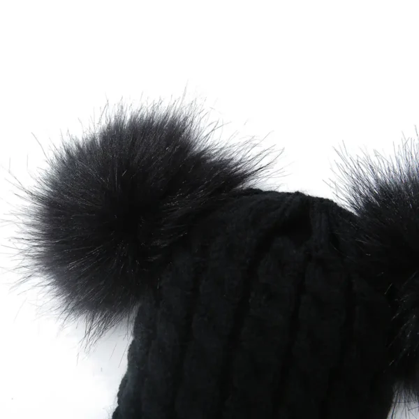 DOUBLE POM-POM KNITTED HAT