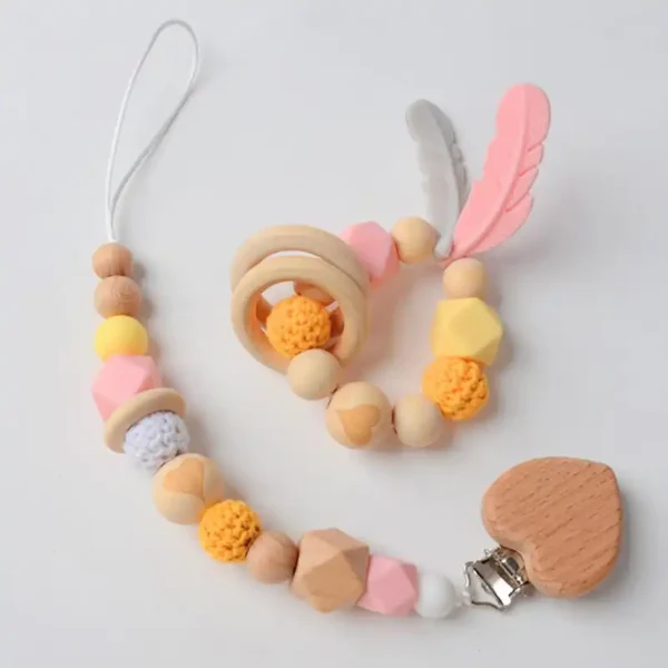 pacifier holder and bracelet set